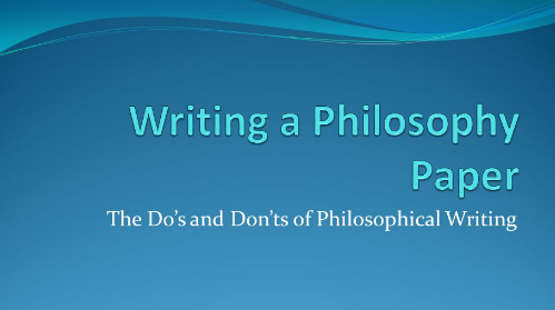 writing a philosophy paper